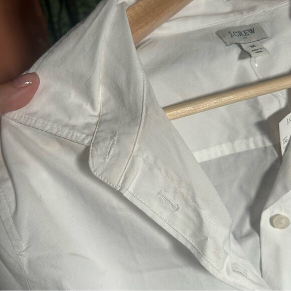J. Crew Button-up Cotton Poplin Shirt In Signature Fit White NWT Size M - Picture 5 of 8